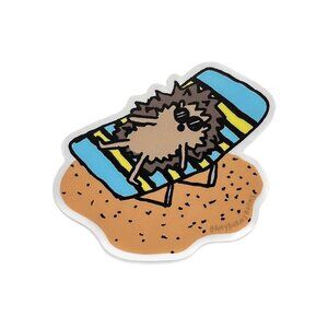 Sunbathing Hedgehog diecut vinyl sticker